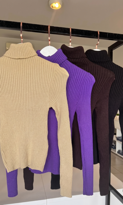 Blusa cacharrel tricot canelada
