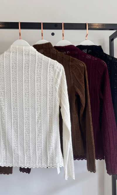 Blusa renda no tricot