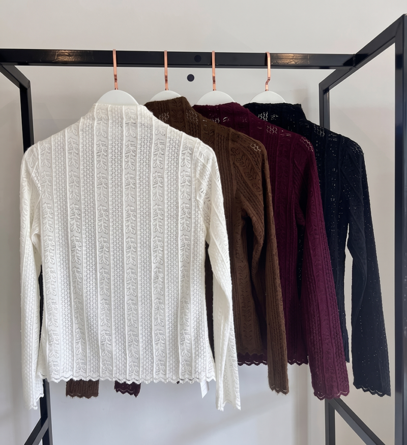 Blusa renda no tricot-