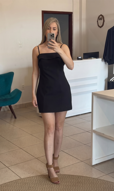 Vestido alcinhas alfaiataria