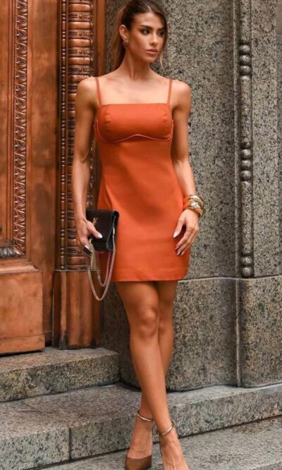 Vestido curto poliamida
