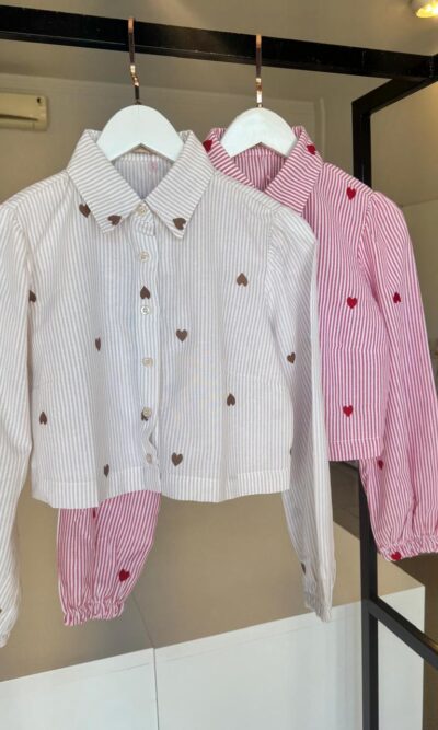 Cropped camisa tricoline